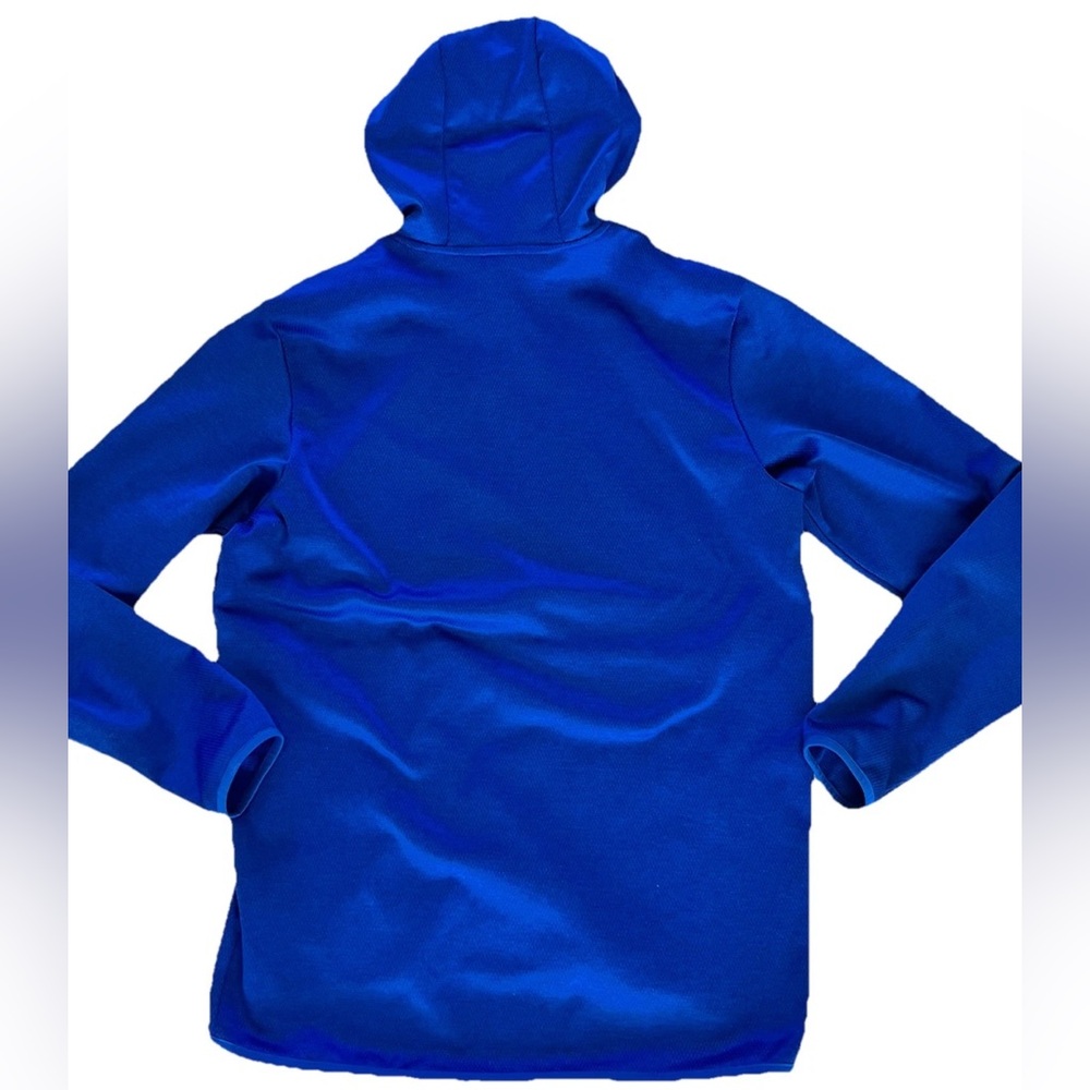 Adidas Men's L Hoodie Sweatshirt Team Issue Badge of Sport Funnel Pullover Blue - Picture 3 of 7